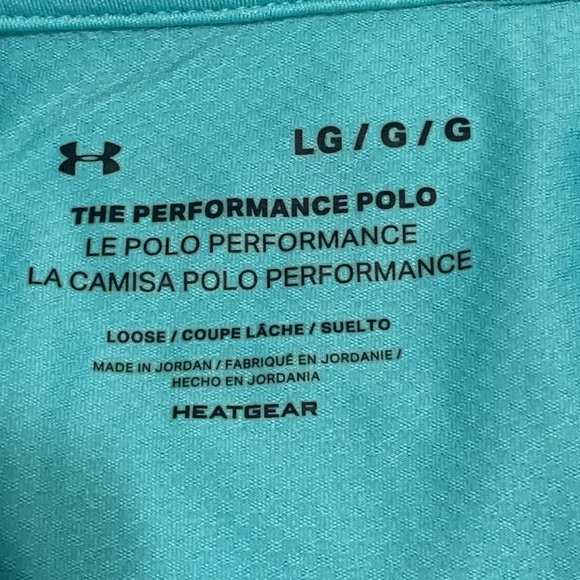 Men’s Under Armour Blue The Performance HeatGear Polo Size Large EUC - Picture 4 of 7
